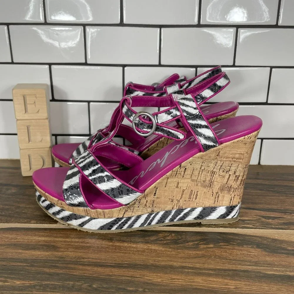 Skechers Cali Bombshell Fantasia Women's Size 8 Shoes Multicolor Wedge Sandals